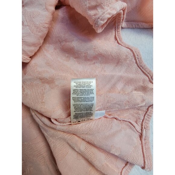 Anthropologie Cloth & Stone Women Joanie Tie-Front Button-Down Shirt Large Peach - Picture 5 of 8